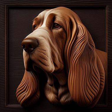 3D модель Бассет-хаунд собака (STL)